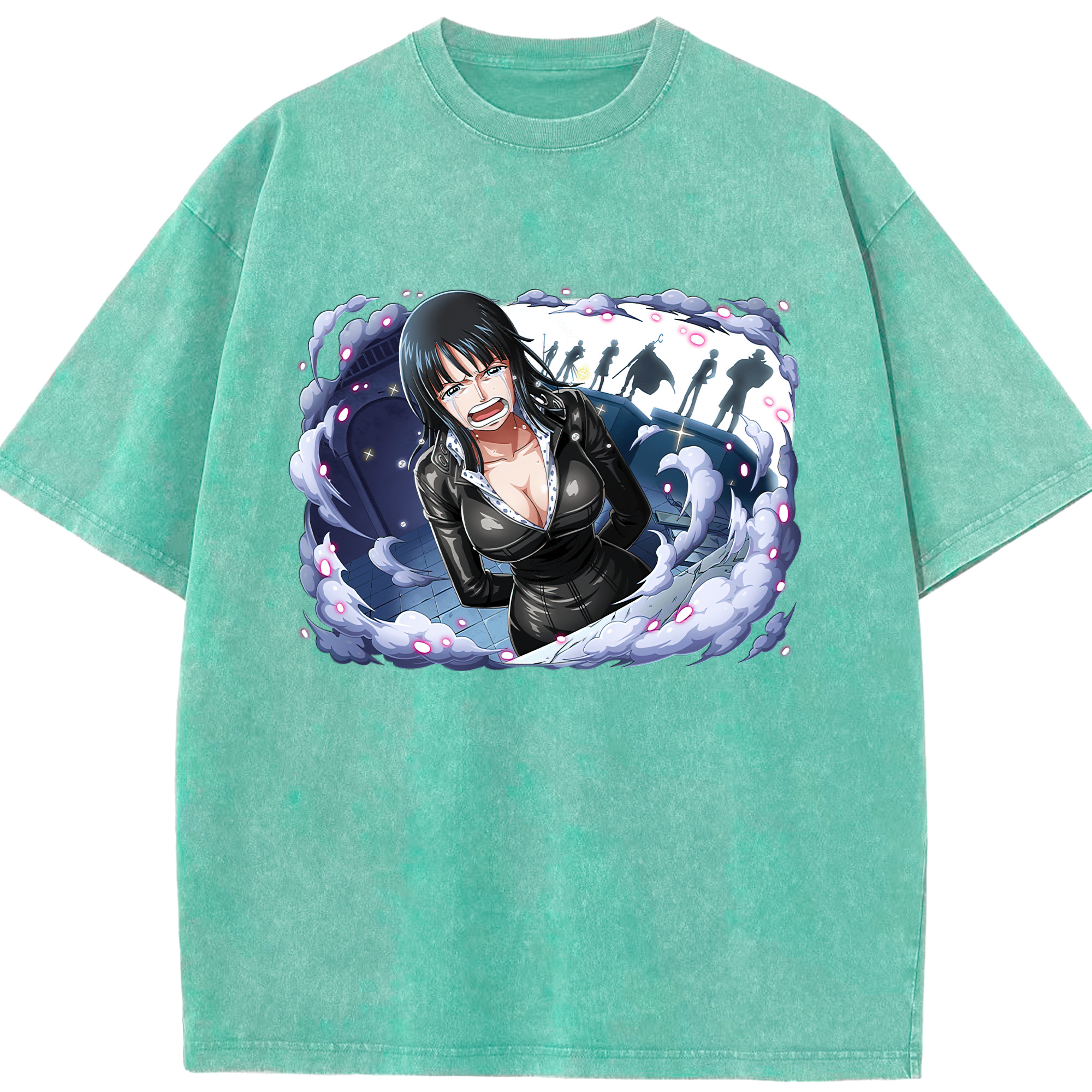 ワンピース ニコ・ロビン ONE PIECE Nico Robin 綿100% ヴィンテージ風 半袖Tシャツ（フロントプリント）